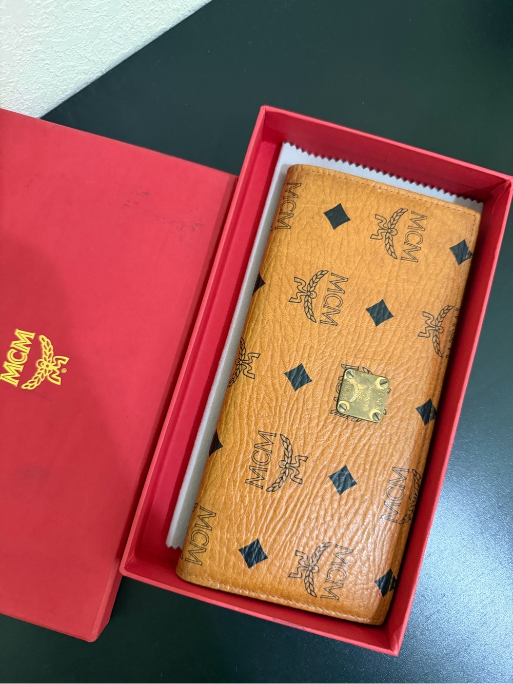 MCM Cognac Logo Continental Wallet - Cognac Brown